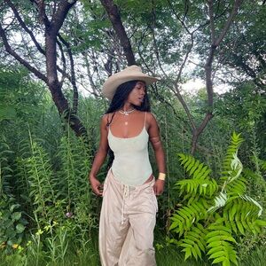 MOTEL ROCKS CHUTE TROUSER IN PARACHUTE IN ALMOND MILK